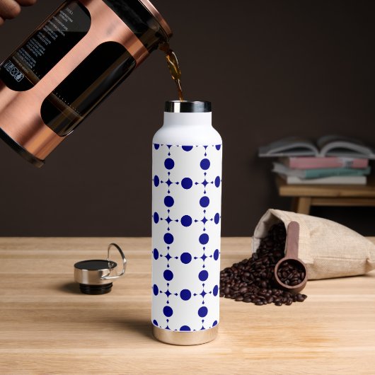 Blue Polka Dots, Polka Dot Pattern, Dots Trinkflasche (Kaffee)