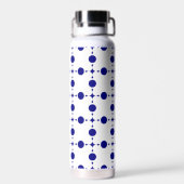 Blue Polka Dots, Polka Dot Pattern, Dots Trinkflasche (Rückseite)