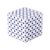 Blue Polka Dots, Polka Dot Pattern, Dots Würfel (Rückseite Schrägansicht)