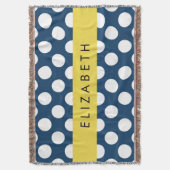 Blue Polka Dots, Polka Dot Pattern, Ihr Name Decke (Vorderseite Vertikal)