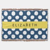 Blue Polka Dots, Polka Dot Pattern, Ihr Name Decke (Vorderseite)