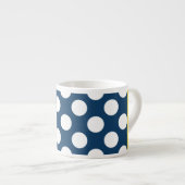 Blue Polka Dots, Polka Dot Pattern, Ihr Name Espressotasse (Vorderseite Rechts)