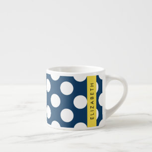 Blue Polka Dots, Polka Dot Pattern, Ihr Name Espressotasse