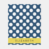 Blue Polka Dots, Polka Dot Pattern, Ihr Name Fleecedecke (Vorderseite)