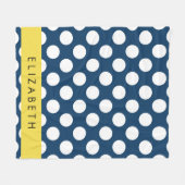 Blue Polka Dots, Polka Dot Pattern, Ihr Name Fleecedecke (Vorderseite (Horizontal))