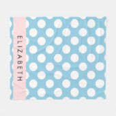 Blue Polka Dots, Polka Dot Pattern, Ihr Name Fleecedecke (Vorderseite (Horizontal))
