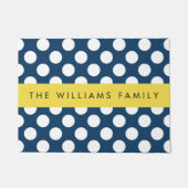Blue Polka Dots, Polka Dot Pattern, Ihr Name Fußmatte (Vorderseite)