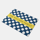 Blue Polka Dots, Polka Dot Pattern, Ihr Name Fußmatte (Schrägansicht)