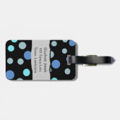 Blue Polka Dots, Polka Dot Pattern, Ihr Name Gepäckanhänger (Rückseite horizontal)