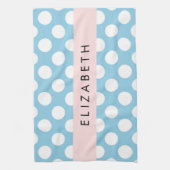 Blue Polka Dots, Polka Dot Pattern, Ihr Name Geschirrtuch (Vertikal)
