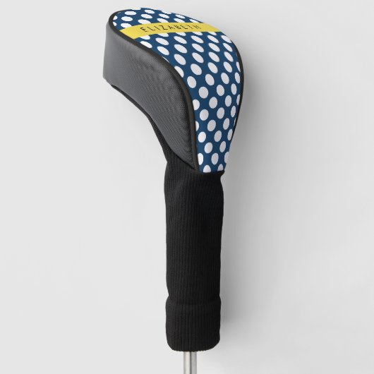 Blue Polka Dots, Polka Dot Pattern, Ihr Name Golf Headcover (angewinkelt)