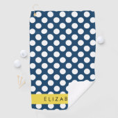 Blue Polka Dots, Polka Dot Pattern, Ihr Name Golfhandtuch (Insitu)