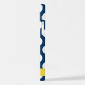 Blue Polka Dots, Polka Dot Pattern, Ihr Name iPhone Hülle (Linke Seite)