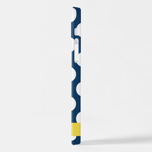 Blue Polka Dots, Polka Dot Pattern, Ihr Name iPhone Hülle (Linke Seite)