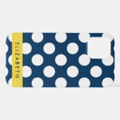 Blue Polka Dots, Polka Dot Pattern, Ihr Name iPhone Hülle (Rückseite (Horizontal))