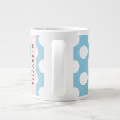 Blue Polka Dots, Polka Dot Pattern, Ihr Name Jumbo-Tasse (Rückseite)