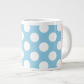 Blue Polka Dots, Polka Dot Pattern, Ihr Name Jumbo-Tasse (Vorderseite Rechts)