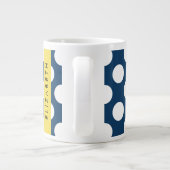 Blue Polka Dots, Polka Dot Pattern, Ihr Name Jumbo-Tasse (Rückseite)