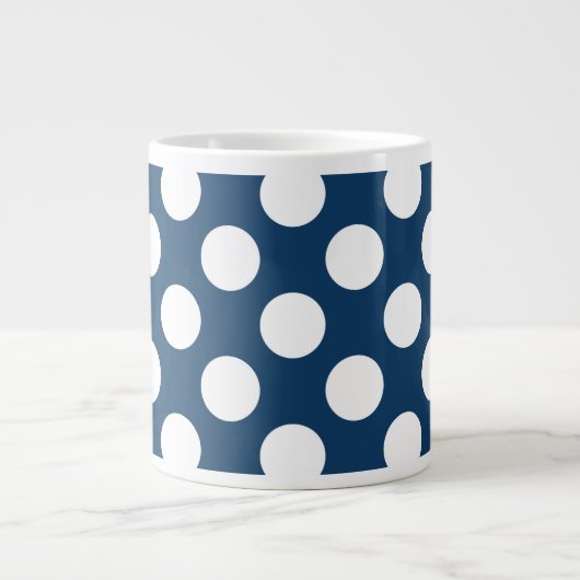 Blue Polka Dots, Polka Dot Pattern, Ihr Name Jumbo-Tasse (Vorderseite)