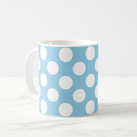 Blue Polka Dots, Polka Dot Pattern, Ihr Name Kaffeetasse (Vorderseite Links)