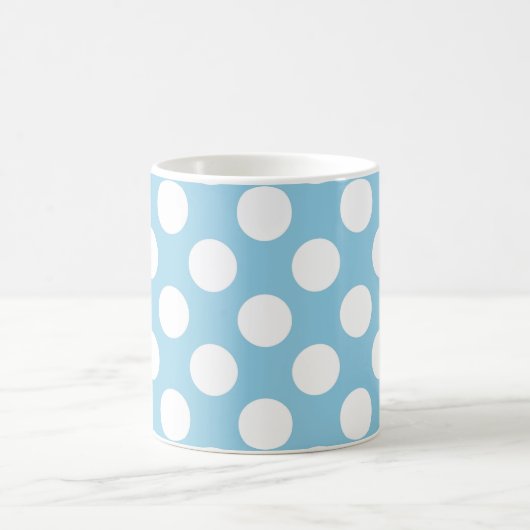 Blue Polka Dots, Polka Dot Pattern, Ihr Name Kaffeetasse (Mittel)