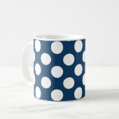 Blue Polka Dots, Polka Dot Pattern, Ihr Name Kaffeetasse (Vorderseite Links)