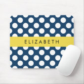 Blue Polka Dots, Polka Dot Pattern, Ihr Name Mousepad (Mit Mouse)