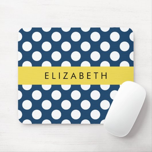 Blue Polka Dots, Polka Dot Pattern, Ihr Name Mousepad (Mit Mouse)