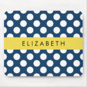 Blue Polka Dots, Polka Dot Pattern, Ihr Name Mousepad (Vorne)