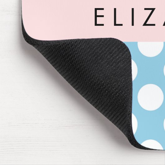 Blue Polka Dots, Polka Dot Pattern, Ihr Name Mousepad (Ecke)