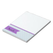 Blue Polka Dots, Polka Dot Pattern, Ihr Name Notizblock (Rotiert)