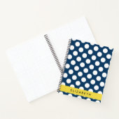 Blue Polka Dots, Polka Dot Pattern, Ihr Name Notizblock (Innenseite)