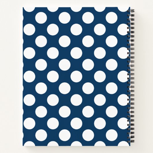 Blue Polka Dots, Polka Dot Pattern, Ihr Name Notizblock (Rückseite)