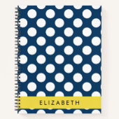 Blue Polka Dots, Polka Dot Pattern, Ihr Name Notizblock (Vorderseite)