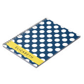 Blue Polka Dots, Polka Dot Pattern, Ihr Name Notizblock (Linke Seite)