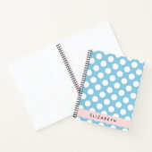 Blue Polka Dots, Polka Dot Pattern, Ihr Name Notizblock (Innenseite)