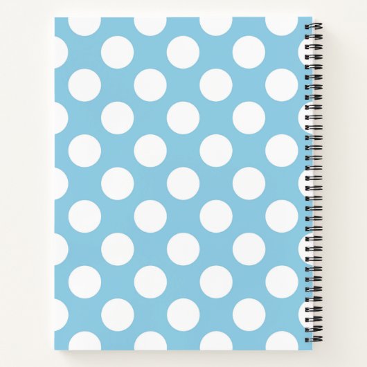 Blue Polka Dots, Polka Dot Pattern, Ihr Name Notizblock (Rückseite)
