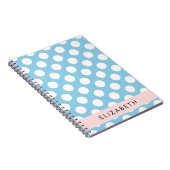 Blue Polka Dots, Polka Dot Pattern, Ihr Name Notizblock (Rechte Seite)