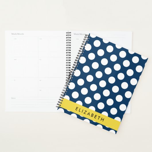 Blue Polka Dots, Polka Dot Pattern, Ihr Name Planer (Anzeige)