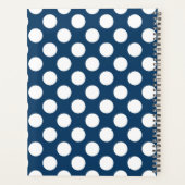 Blue Polka Dots, Polka Dot Pattern, Ihr Name Planer (Rückseite)