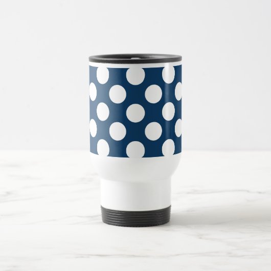 Blue Polka Dots, Polka Dot Pattern, Ihr Name Reisebecher (Mittel)