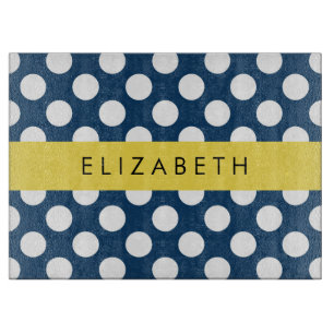 Blue Polka Dots, Polka Dot Pattern, Ihr Name Schneidebrett