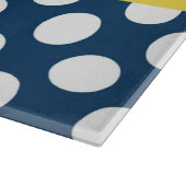 Blue Polka Dots, Polka Dot Pattern, Ihr Name Schneidebrett (Ecke)