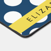 Blue Polka Dots, Polka Dot Pattern, Ihr Name Schreibtischunterlage (Ecke)