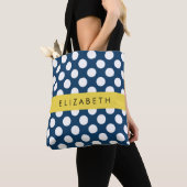 Blue Polka Dots, Polka Dot Pattern, Ihr Name Tasche (Von Nahem)