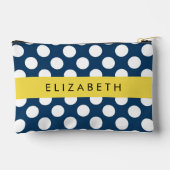 Blue Polka Dots, Polka Dot Pattern, Ihr Name Zubehörtasche (Rückseite)