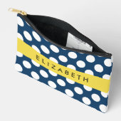 Blue Polka Dots, Polka Dot Pattern, Ihr Name Zubehörtasche (Offen)