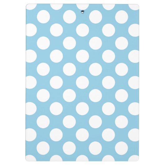 Blue Polka Dots, Polka Dot Pattern, Monogramm Klemmbrett (Rückseite)