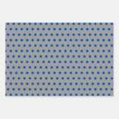 Blue Polka Dots Silver Simple Minimal Geschenkpapier Set (Vorderseite 3)