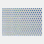 Blue Polka Dots Silver Simple Minimal Geschenkpapier Set (Vorderseite)